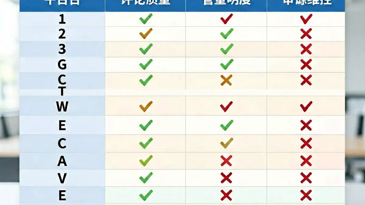 51爆料与其他同类爆料平台的功能特性横向对比图，突出内容分级标签和评论质量两项差异