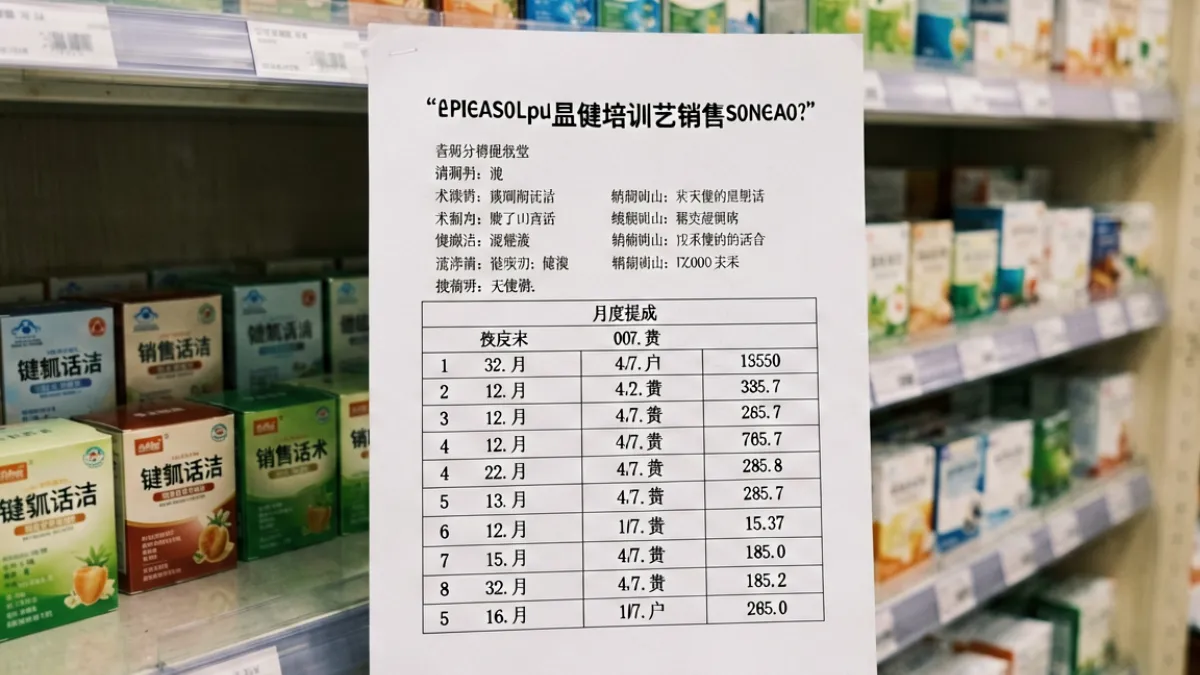 51爆料药店内部员工匿名投稿截图，揭露门店保健品销售提成机制与话术培训资料